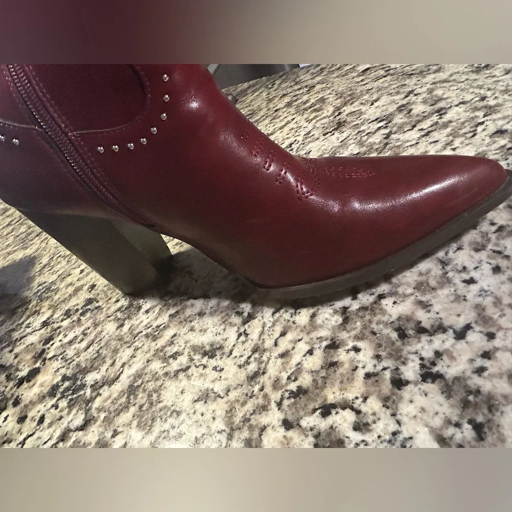 VOMIRA Knee High Cowboy Boots Pointed Toe Chunky Western Wide Calf Cowgirl Boots - Picture 9 of 16